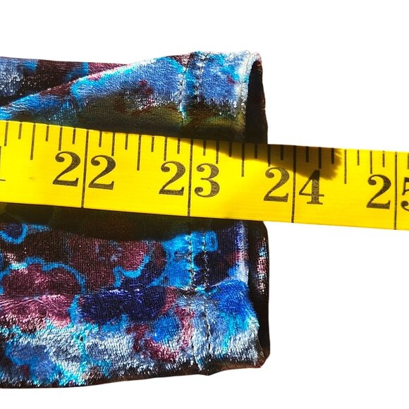 Free People Blue Velvet Floral Mini Dress XS Coquette Indie Academia Fall Look - Picture 7 of 9